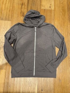 Vuori Men's Zip-Up Hooded Sweater Jacket - Charcoal